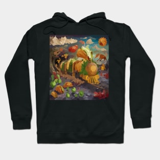 watercolor taco train fantasy fox Hoodie